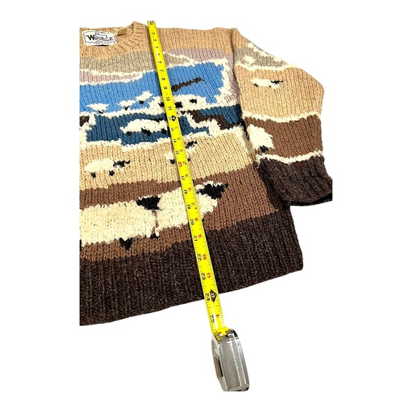 Woolrich Women's M Wool Knit Sweater Sheep Landscape Vintage - Picture 8 of 12